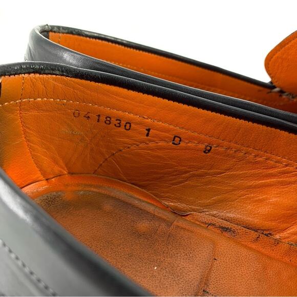 SANTONI Horse Bit Loafer Moccasin Black Leather 9 D main image 4
